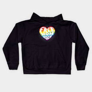 Free Mom Hugs Rainbow Heart Pride LGBT Kids Hoodie